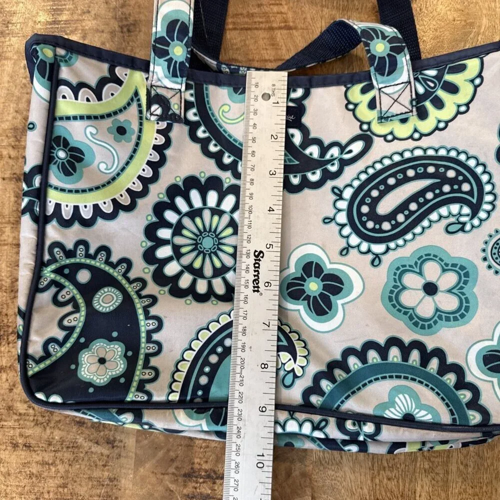 Thirty-One True Beauty Bag Paisley Day Retired Cosmetic Travel Handles Make Up